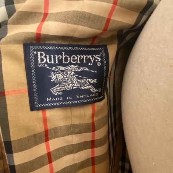 Burberrys LondonVintage Classic Trench Coat Nova Check Lining Size 12 Long